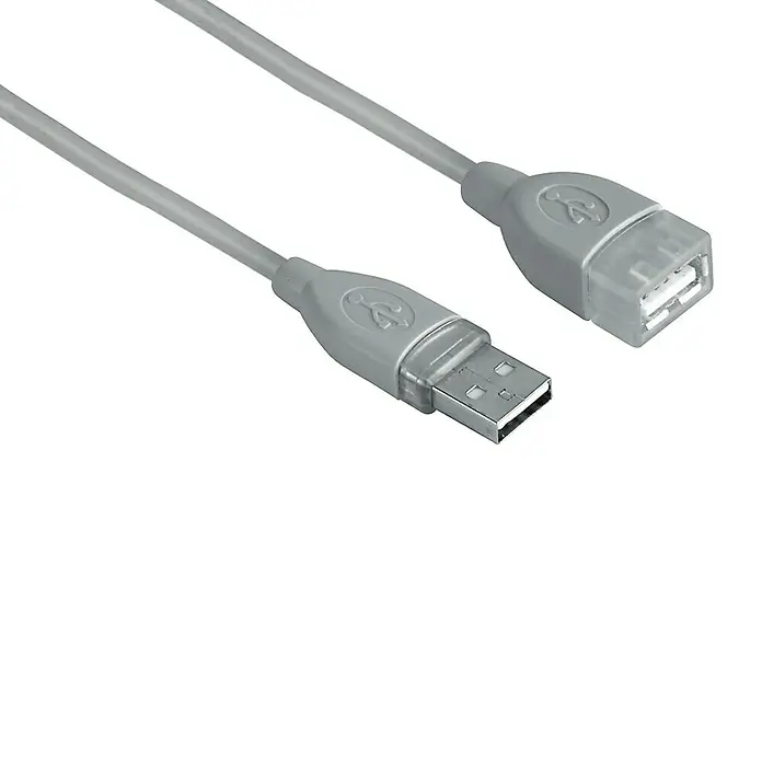Hama Cable alargador USB - 3 m, Acoplador USB A , clavija USB A - Vista frontal