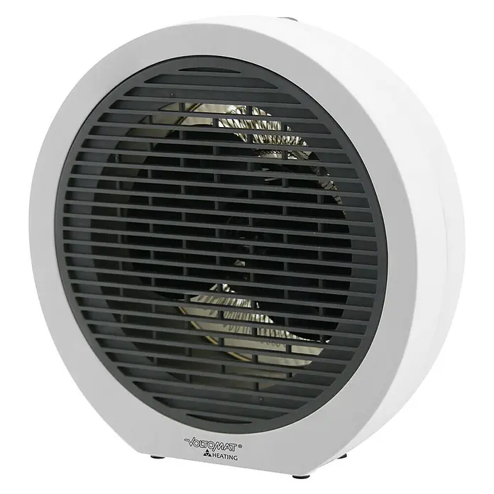 Voltomat HEATING Heizlüfter Globe - 2.000 W, Grau, 16,8 x 25 x 25 cm - Vorderansicht