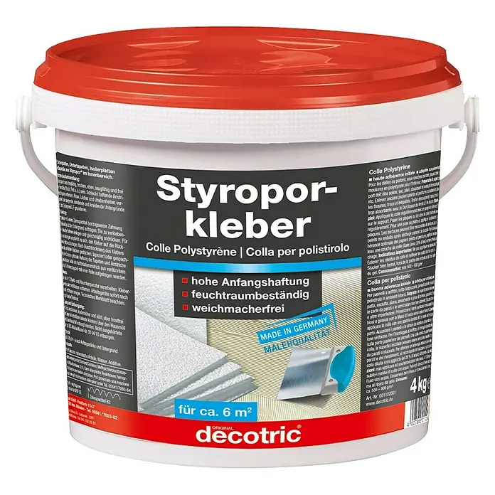 Decotric Styroporkleber - 4 kg - Vorderansicht