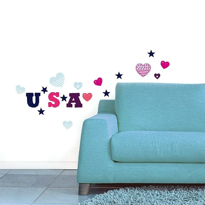 Vinilo de pared American Lover - USA Love, 24 x 68 cm - Foto ambiente