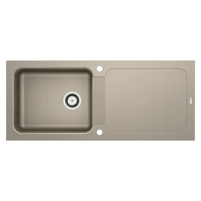 Carea Einbauspüle Botia - 118 x 50 cm, CAREAlith®, Taupe - Ansicht von oben