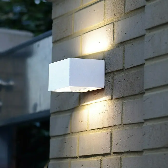 Lutec Aplique exterior LED Gemini - 10,5 W, 14 x 9 x 6,5 cm, Blanco, IP54