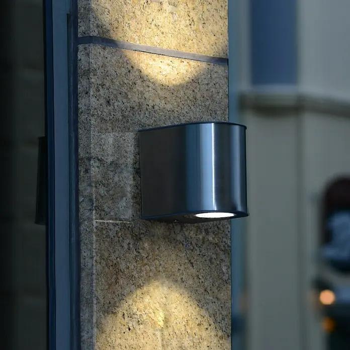 Lutec Aplique exterior LED Gemini - 9 W, 8 x 6,8 x 9,7 cm, Acero inoxidable, IP54