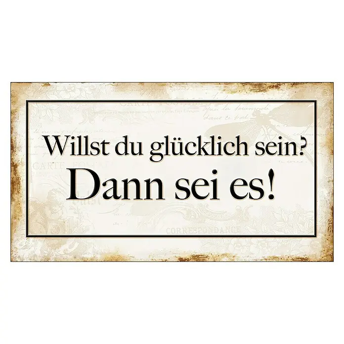 ProArt Type Hype Decopanel - Willst du glücklich sein?, B x H: 30 x 15 cm - Vorderansicht