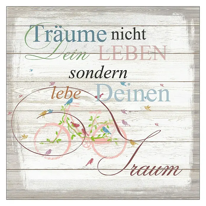 ProArt Type Hype Decopanel - Träume nicht dein Leben ..., B x H: 30 x 30 cm - Vorderansicht