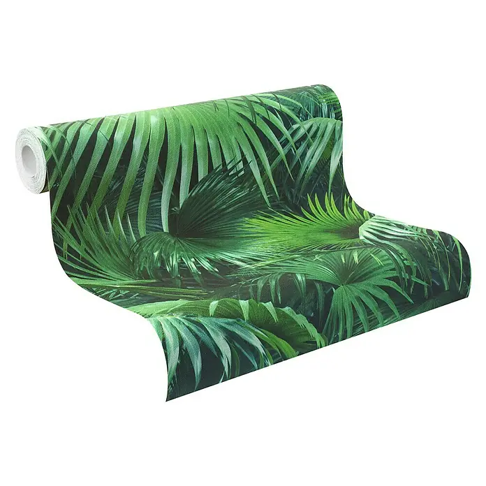 Rasch Crispy Paper Vliestapete Dschungel - Grün, Floral, 10,05 x 0,53 m