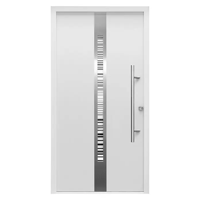 Splendoor Haustür Thermodoor SP20W - 110 x 210 cm, DIN Anschlag: Rechts, Weiß - Vorderansicht