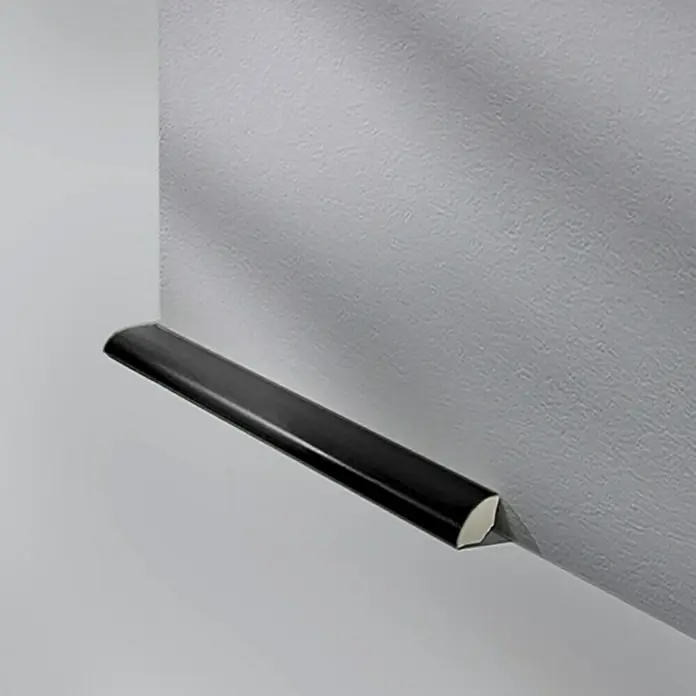 LOGOCLIC Polukružna kutna lajsna Crni - 2,5 m x 14 mm x 14 mm, Polukružna - Živopisni prikaz