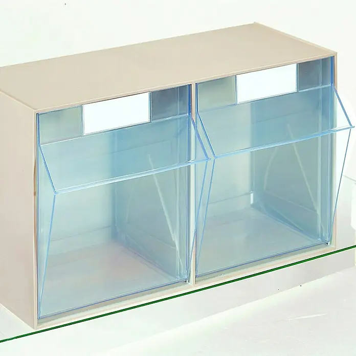 Lockweiler Kleinteilmagazin Stala STS 2 - Anzahl Fächer: 2 Stk., 30,6 x 60 x 35,3 cm, Fassungsvermögen: 28 l - Vorderansicht