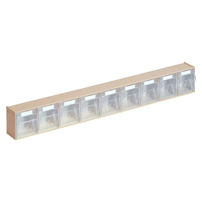 Lockweiler Kleinteilmagazin Stala STS 9 - Anzahl Fächer: 9 Stk., 6,3 x 60 x 7,7 cm, Fassungsvermögen: 0,9 l - Vorderansicht