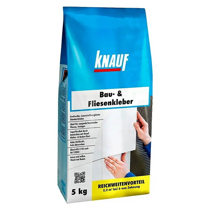 Knauf Bau- & Fliesenkleber - 5 kg - Linke Seitenansicht