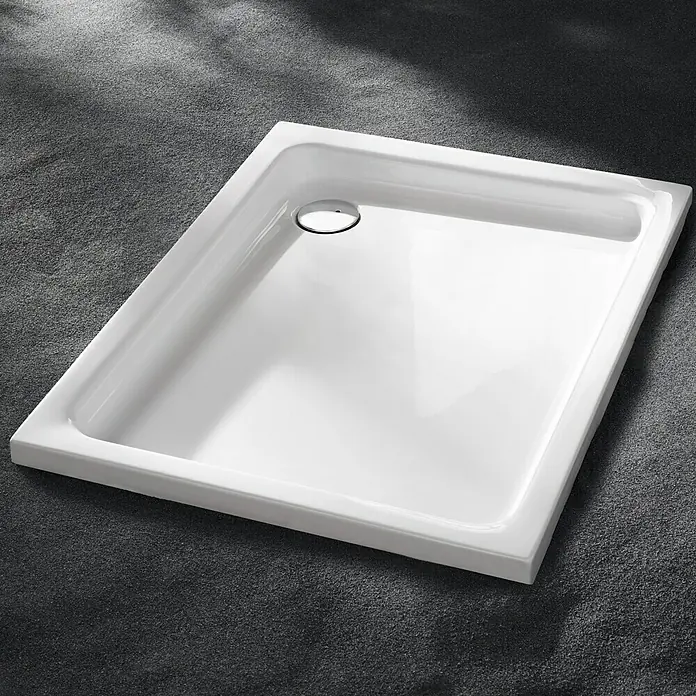 Camargue Tuš kada St. Laurent - D x Š: 100 x 80 cm, Plastika, Bijele boje - Živopisni prikaz