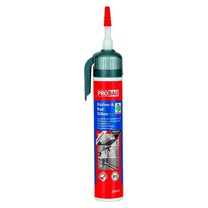 Probau eco Sanitär- & Küchensilikon - Weiß, 200 ml - Vorderansicht