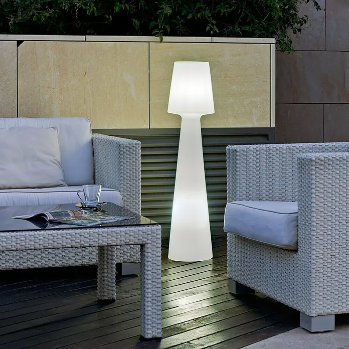 Design-Außenleuchte Lola 110 - Höhe: 110 cm, Leistung: 16 W, Warmweiß - Rückansicht
