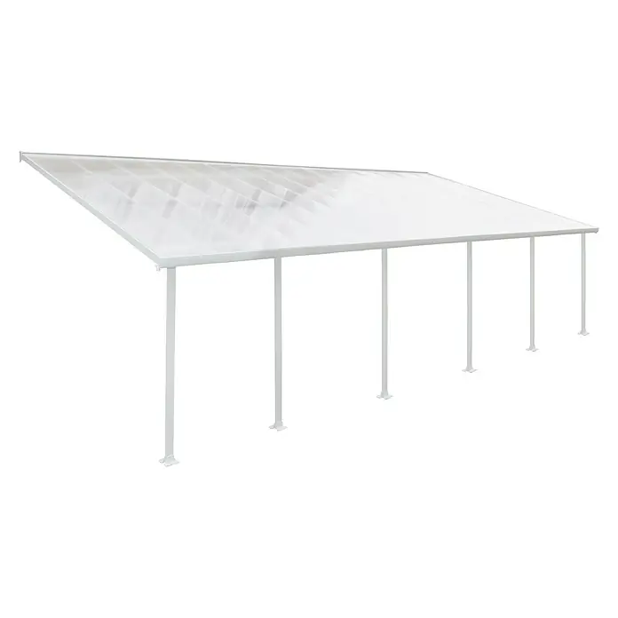 Solid Elements Terrassenüberdachung Martina - Tiefe: 4 m, B x H: 10,31 x 2,1 m, Verkehrsweiß - Linke Seitenansicht