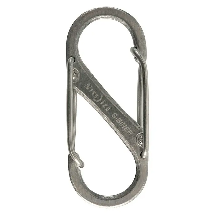 Nite Ize Doppelkarabiner - 8 x 4,7 cm, Edelstahl, Silber, Zugfestigkeit: 2,3 kg - Vorderansicht