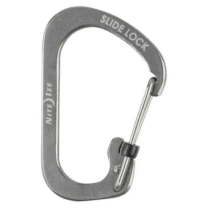 Nite Ize Karabinerhaken Slide Lock - 4,4 x 2,9 cm, Edelstahl, Silber, Zugfestigkeit: 4,5 kg