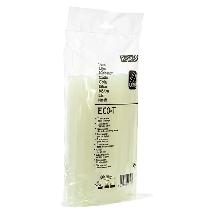 Rapid Barras termoadhesivas ECO-T - 12 mm, Transparente, 500 g - Vista de perfil izquierdo