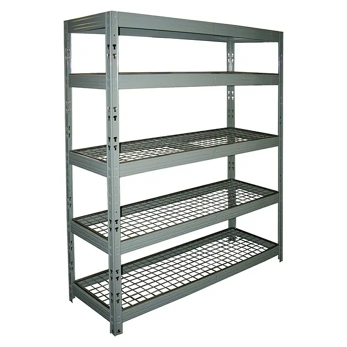 Metall-Schwerlastregal - 50 x 140 x 180 cm, Traglast: 350 kg/Boden, Stecken - Linke Seitenansicht