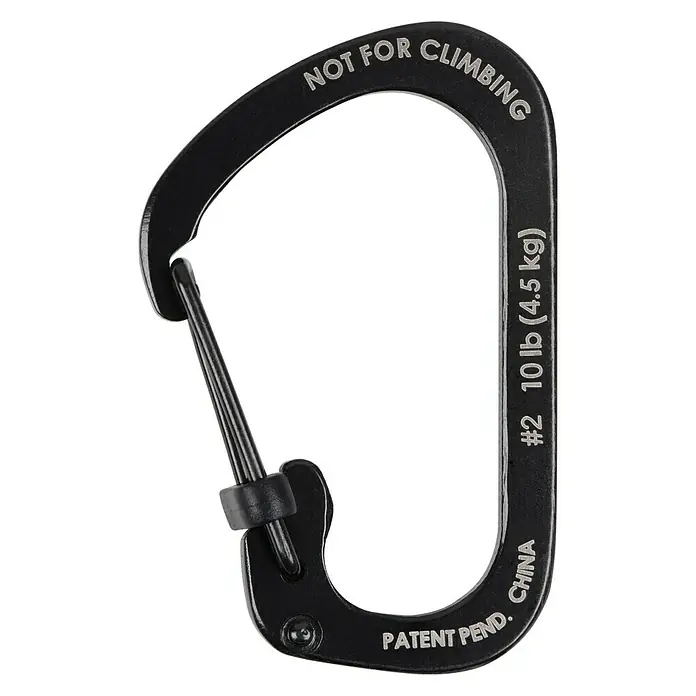 Nite Ize Karabinerhaken Slide Lock - 4,4 x 2,9 cm, Edelstahl, Schwarz, Zugfestigkeit: 4,5 kg - Rückansicht