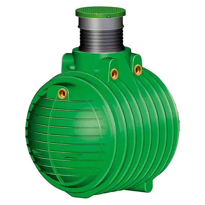 Garantia Abwasser-Sammelgrube Columbus - 4.500 l, Domschacht & PE-Deckel - Linke Seitenansicht