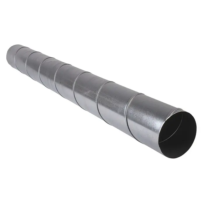 Air-Circle Spiralna cijev za ventilaciju - Ø x D: 125 mm x 2 m, Maksimalni protok zraka: 600 m³/h, Čelik - Pogled s desne strane