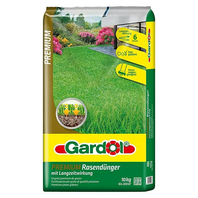 Gardol Rasendünger Premium - 10 kg, Inhalt ausreichend für ca.: 200 m² - Vorderansicht