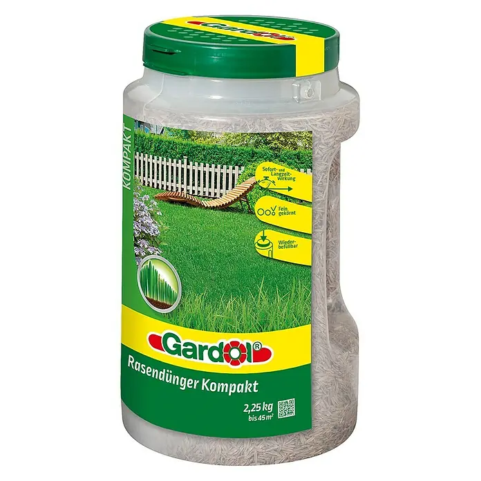 Gardol Rasendünger Kompakt - 2,25 kg, Inhalt ausreichend für ca.: 45 m²