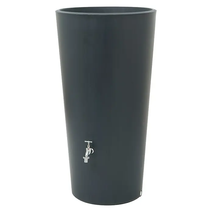Regentonne Rainbowl Flower - 150 l, Anthrazit - Vorderansicht