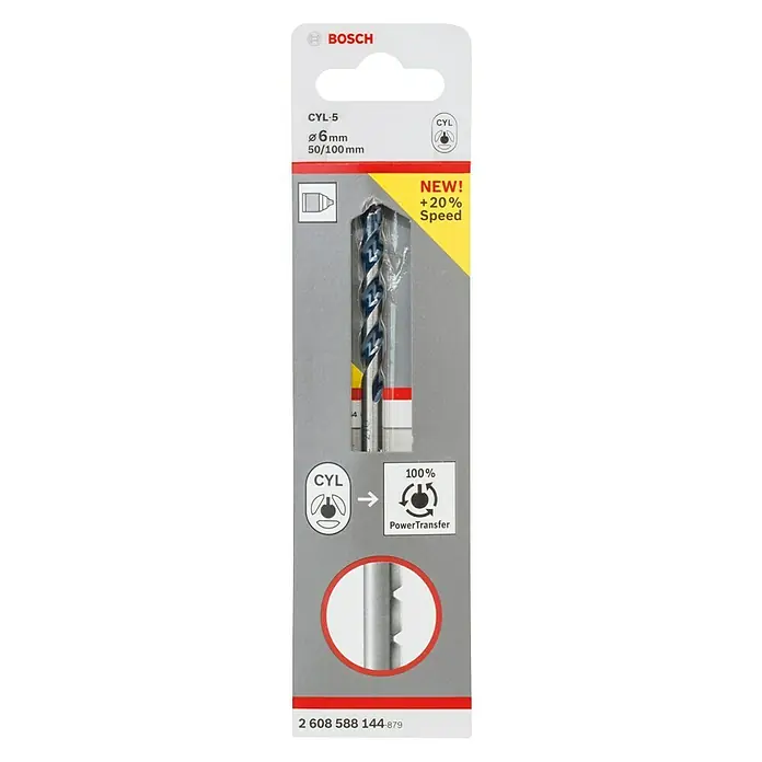 Bosch Svrdlo za beton CYL-5 - Ø x D: 6 x 100 mm, 1 Kom. - Pogled sprijeda