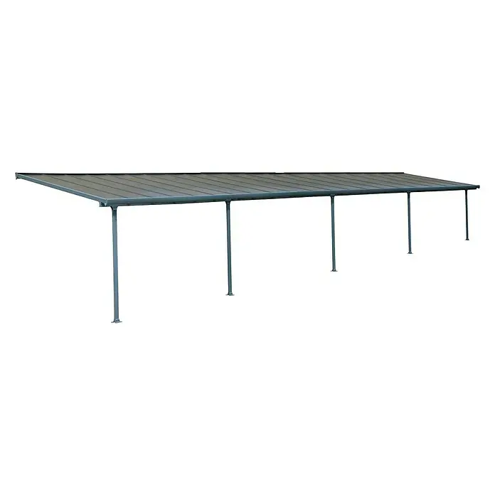 Solid Elements Terrassenüberdachung Martina - Tiefe: 3 m, B x H: 12,2 x 2,1 m, Anthrazitgrau - Linke Seitenansicht