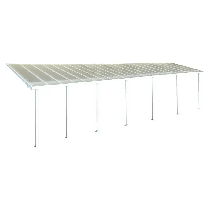 Solid Elements Terrassenüberdachung Martina - Tiefe: 3 m, B x H: 13,4 x 2,1 m, Verkehrsweiß - Linke Seitenansicht