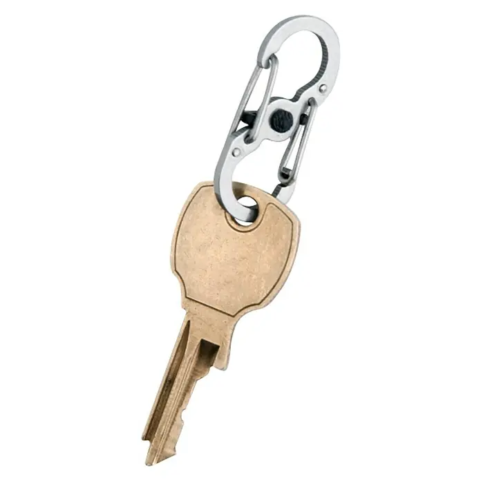 Nite Ize Doppelkarabiner Micro Lock - 35,5 x 15 mm, Edelstahl, Silber, Zugfestigkeit: 1,4 kg - Vorderansicht
