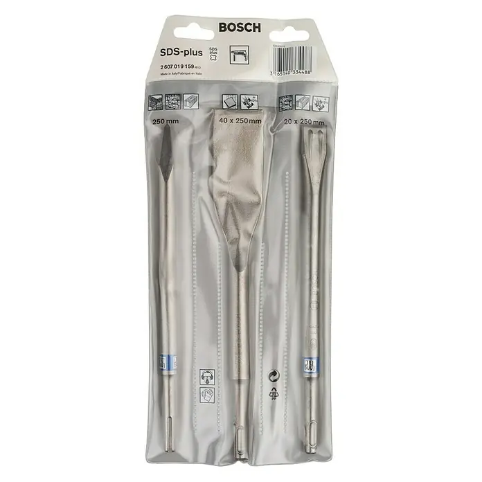 Bosch Beitelset Long Life - 3 -delig - Vooraanzicht