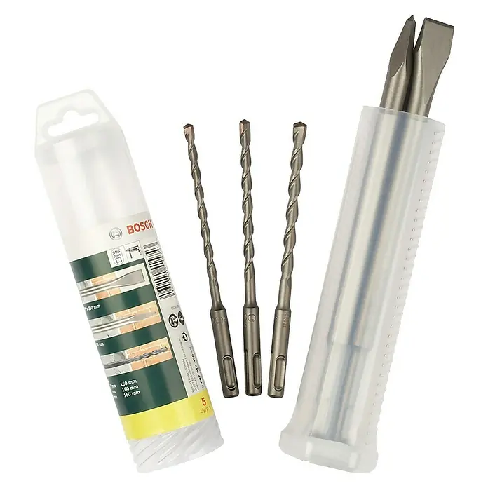 Bosch Meißel- & Bohrer-Set 160/200 mm - SDS Plus, 5 -tlg. - Vorderansicht