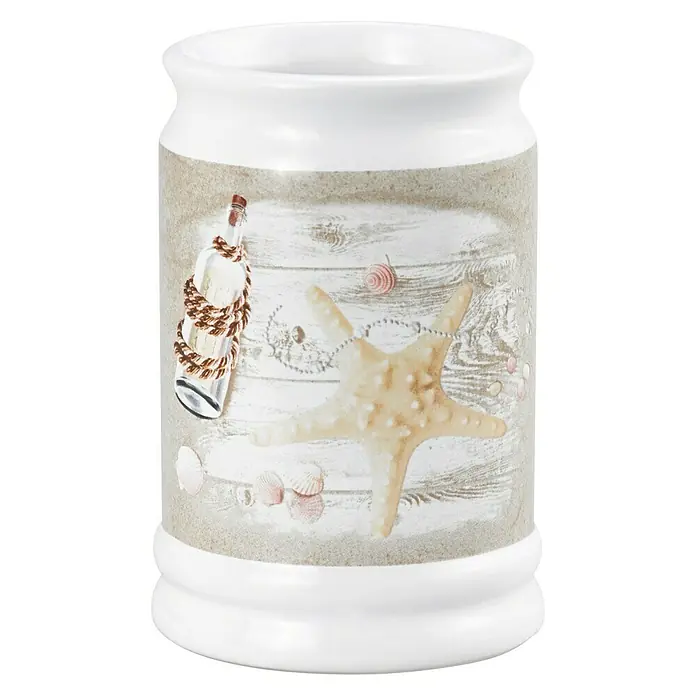 Venus Sealife Zahnputzbecher - Keramik, Beige/Weiß