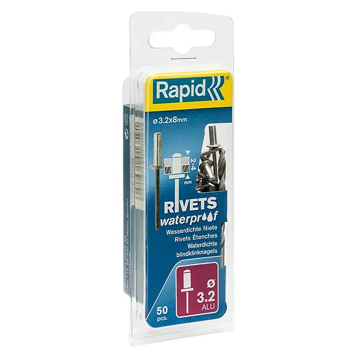 Rapid Slijepa zakovica - Duljina zakovice: 8 mm, Promjer zakovice: 3,2 mm, 50 Kom. - Pogled s lijeve strane