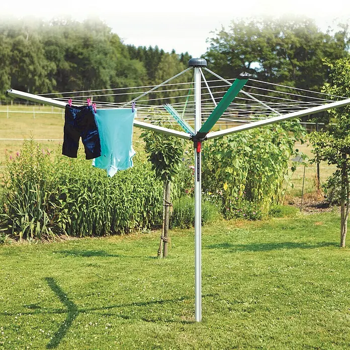 Blome Wäschespinne DuoMatic 55 - Tannengrün, Länge Wäscheleine: 55 m, Belastbarkeit: 5 Waschmaschinenfüllungen - Stimmungsaufnahme