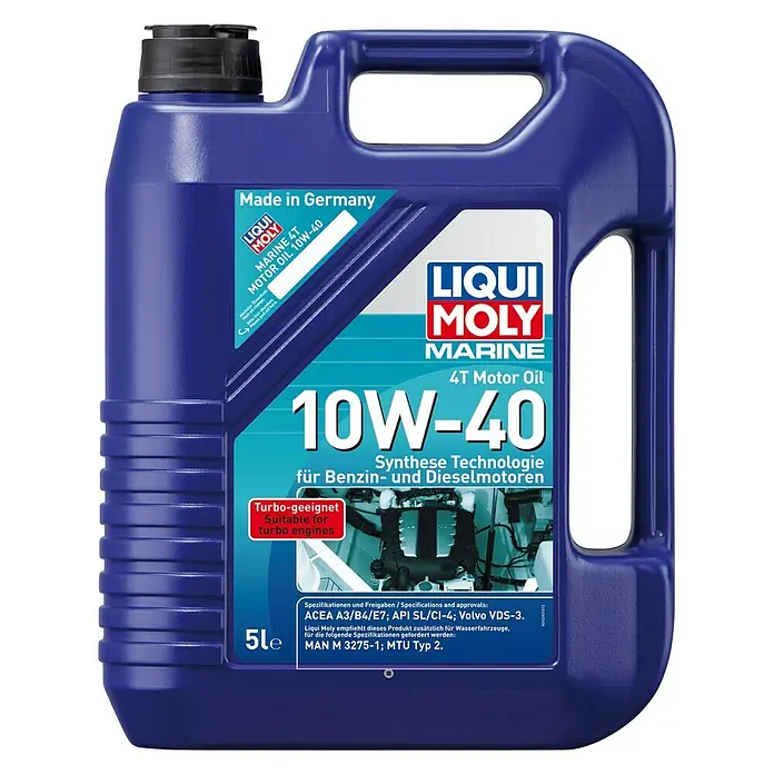 Liqui Moly Marine Motoröl 4T 10W-40 - Synthesetechnologie, 5 l - Vorderansicht