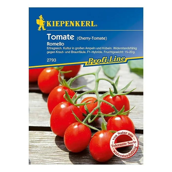 Kiepenkerl Profi-Line Gemüsesamen Tomate - Romello F1, Solanum lycopersicum, Erntezeit: Juli