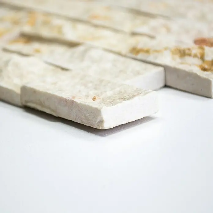 Mosaikfliese Brick Splitface MOS X3D46 - 30 x 30 cm, Beige, Matt - Vorderansicht