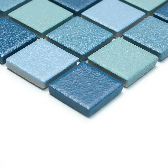 Mosaikfliese Mix JT AT 251 - 32,6 x 30 cm, Blau, Matt - Vorderansicht