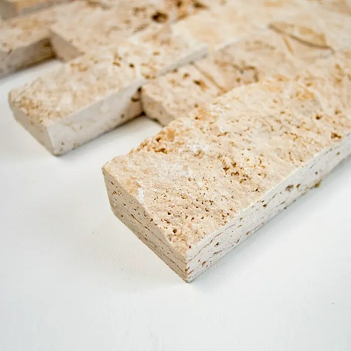 Mosaikfliese Brick Splitface X3D 42767 - 30,5 x 29 cm, Beige, Matt - Vorderansicht