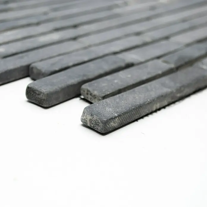 Mosaikfliese Marquina MOS BRICK 125 - 30,5 x 30,5 cm, Schwarz, Matt - Vorderansicht