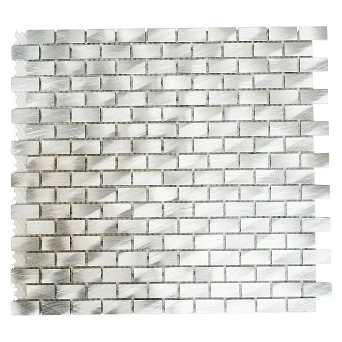 Mosaikfliese Brick XAM A411 - 30,6 x 32,4 cm, Silber, Matt