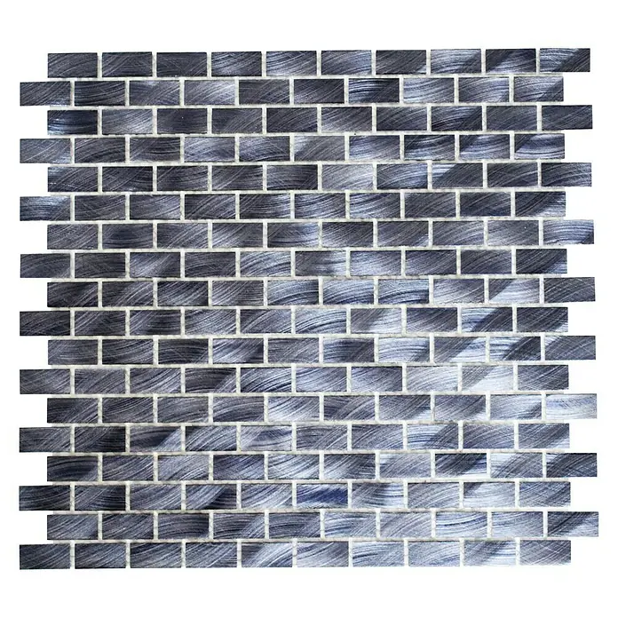 Mosaikfliese Brick 3D Mix XAM A421 - 30,6 x 32,4 cm, Schwarz, Matt - Ansicht von oben