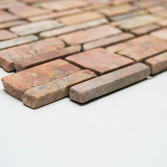 Mosaikfliese MOS BRICK 220 - 30,5 x 30,5 cm, Rot, Matt - Vorderansicht