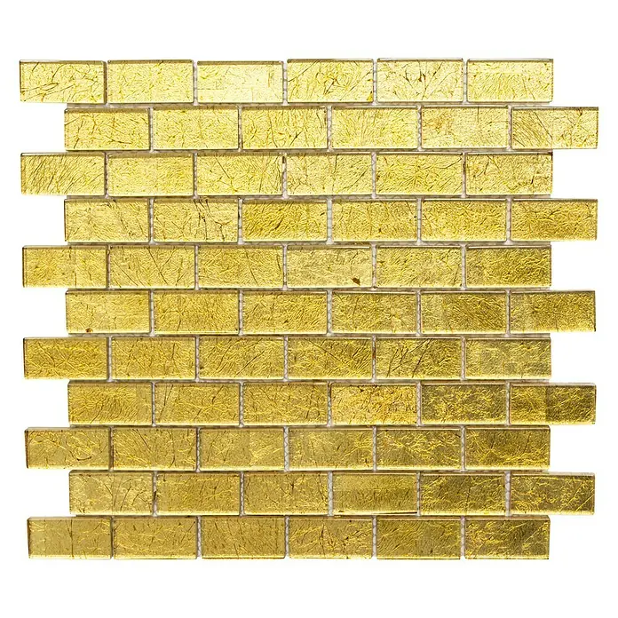 Mosaikfliese Uni Gold XCM 8GO35 - 30 x 30 cm, Gold, Glänzend - Ansicht von oben