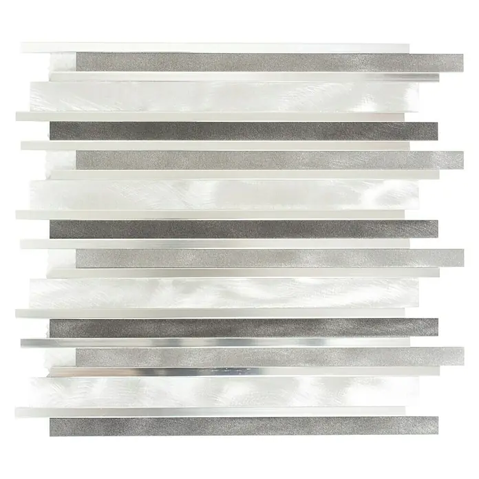 Mosaikfliese XAM A831 - 30 x 31 cm, Silber, Matt - Ansicht von oben