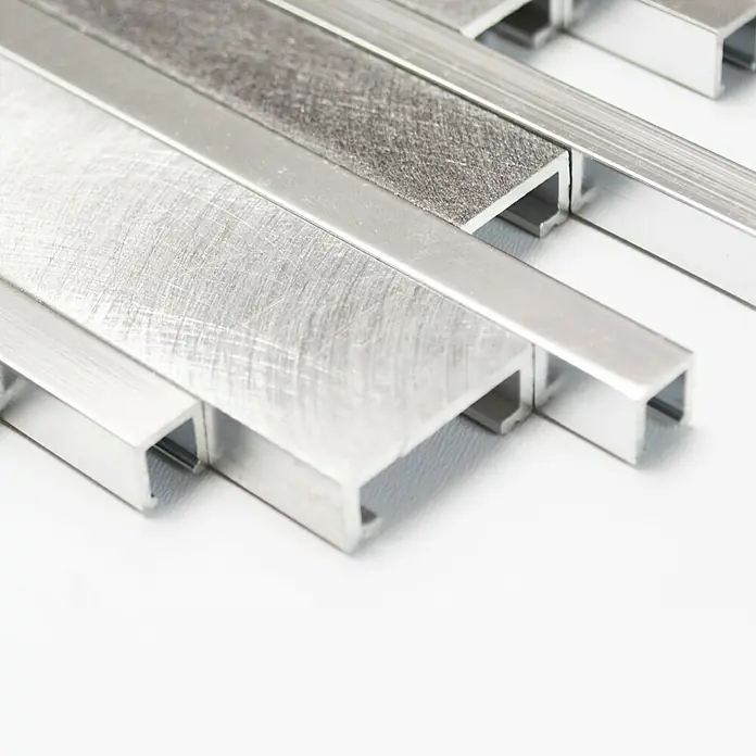 Mosaikfliese XAM A831 - 30 x 31 cm, Silber, Matt - Vorderansicht